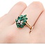 Ring Cocktail .025ctw Round Diamonds 1.50ctw Emeralds 14ky 16.5x14mm Sz7.75 3.27g 225040007