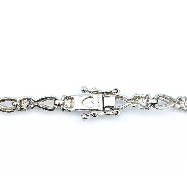 Necklace 4.25ctw Round Diamonds 4.00ctw Sapphires 14kw 17" 29.63g 225030053