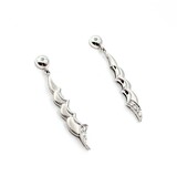  Earrings Dangle .10ctw Round Diamonds 18kw 1.5x.25" 6.15g 125030108