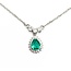 Necklace Drop .33ctw Round Diamonds .70ct Emerald 850pt 1.4mm 17" 3.93g 125030064