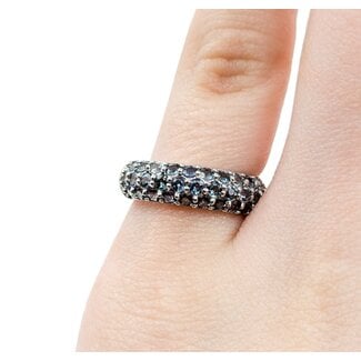Ring Pave Set 1.28ctw Alexandrite GIA Report:1242072261 900pt 5.4mm sz6.5 5.62g 125030073