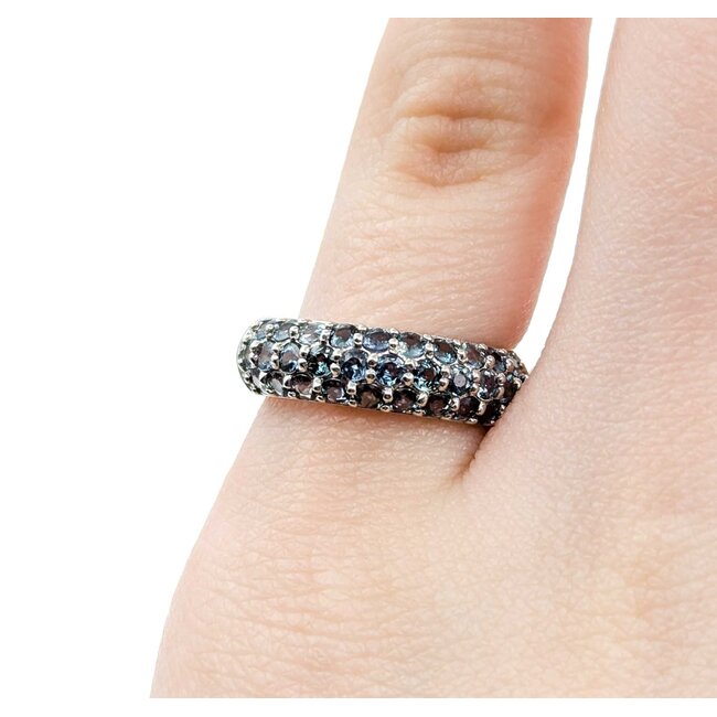 Ring Pave Set 1.28ctw Alexandrite GIA Report:1242072261 900pt 5.4mm sz6.5 5.62g 125030073