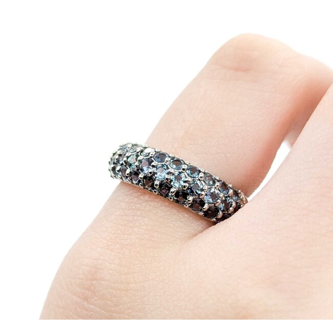 Ring Pave Set 1.28ctw Alexandrite 900pt 5.4mm sz6.5 5.62g 125030073