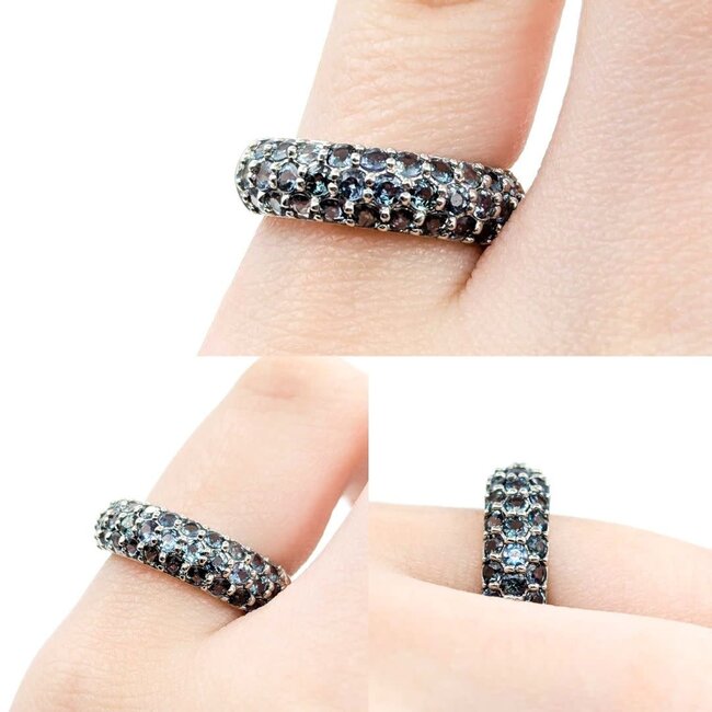 Ring Pave Set 1.28ctw Alexandrite 900pt 5.4mm sz6.5 5.62g 125030073