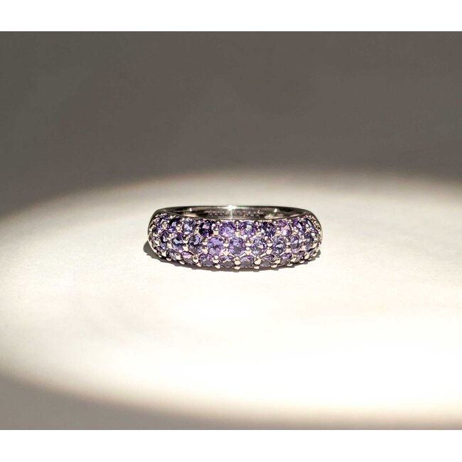 Ring Pave Set 1.28ctw Alexandrite 900pt 5.4mm sz6.5 5.62g 125030073