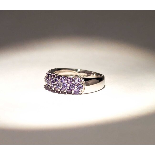 Ring Pave Set 1.28ctw Alexandrite GIA Report:1242072261 900pt 5.4mm sz6.5 5.62g 125030073