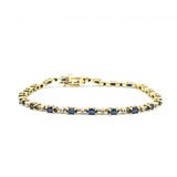  Bracelet .10ctw Round Diamonds 2.10ctw Sapphires 10ky 7.25" 7.29g 225030068
