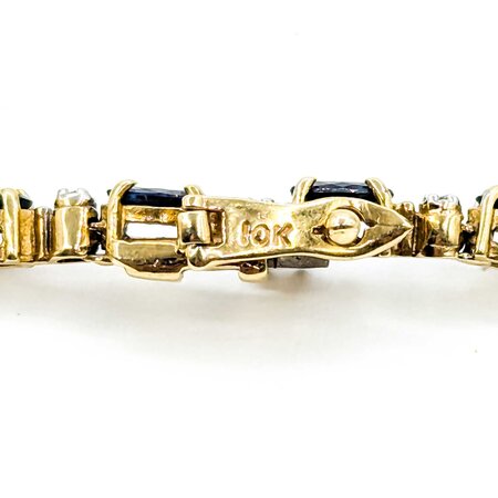 Bracelet .10ctw Round Diamonds 2.10ctw Sapphires 10ky 7.25" 7.29g 225030068