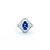 Ring Cocktail 0.59ctw Round & Baguette Diamonds 2.06ct Sapphire 900pt 15x14mm sz7 7.67g 125030071