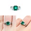 Ring 3-Stone 0.26ctw Baguette Diamonds 1.48ct Emerald 900pt 7.4mm sz6.5 4.07g 125030067