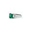 Ring 3-Stone 0.26ctw Baguette Diamonds 1.48ct Emerald 900pt 7.4mm sz6.5 4.07g 125030067