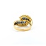 Ring Bi-Pass 0.50ctw Round Diamonds 1.49ct Blue Sapphire 18ky 14mm sz6.5 6.23g 125030070