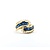 Ring Bi-Pass 0.50ctw Round Diamonds 1.49ct Blue Sapphire 18ky 14mm sz6.5 6.23g 125030070