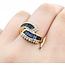 Ring Bi-Pass 0.50ctw Round Diamonds 1.49ct Blue Sapphire 18ky 14mm sz6.5 6.23g 125030070
