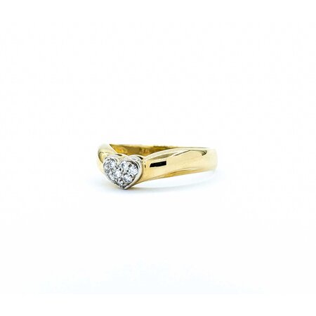 Ring Heart 0.13ctw Round Diamonds 18ky 5mm sz6.5 3.18g 125030069