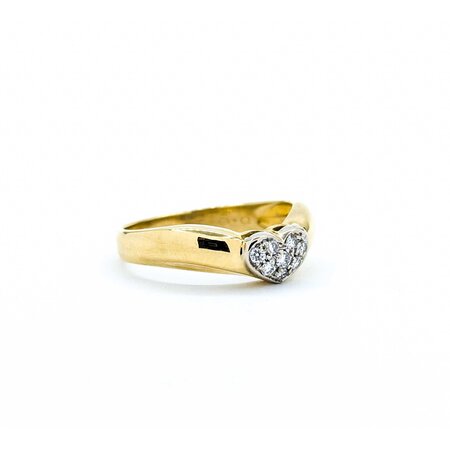 Ring Heart 0.13ctw Round Diamonds 18ky 5mm sz6.5 3.18g 125030069
