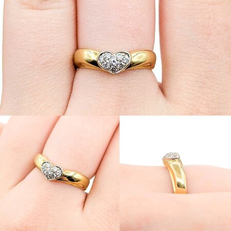 Ring Heart 0.13ctw Round Diamonds 18ky 5mm sz6.5 3.18g 125030069