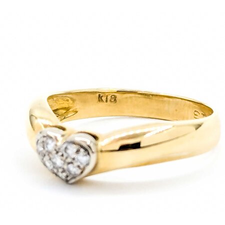 Ring Heart 0.13ctw Round Diamonds 18ky 5mm sz6.5 3.18g 125030069