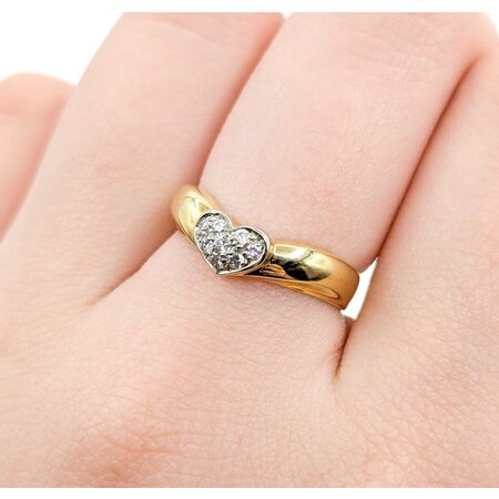 Ring Heart 0.13ctw Round Diamonds 18ky 5mm sz6.5 3.18g 125030069