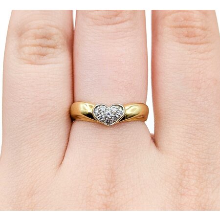 Ring Heart 0.13ctw Round Diamonds 18ky 5mm sz6.5 3.18g 125030069