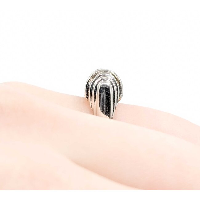 Ring Pave Set Dome 0.65ctw Round Diamonds 850pt 8mm sz5 8.72g 125030081