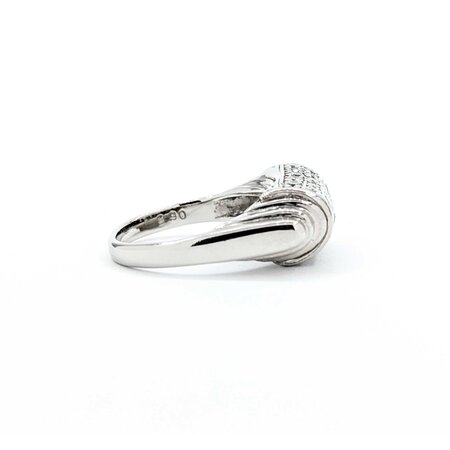 Ring Pave Set Dome 0.65ctw Round Diamonds 850pt 8mm sz5 8.72g 125030081