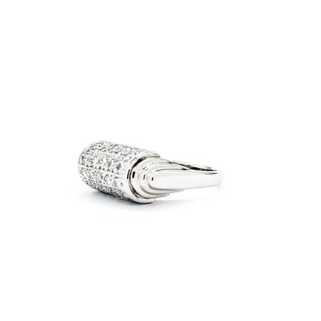 Ring Pave Set Dome 0.65ctw Round Diamonds 850pt 8mm sz5 8.72g 125030081
