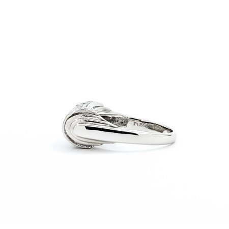 Ring Pave Set Dome 0.65ctw Round Diamonds 850pt 8mm sz5 8.72g 125030081