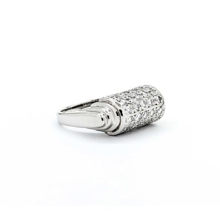 Ring Pave Set Dome 0.65ctw Round Diamonds 850pt 8mm sz5 8.72g 125030081
