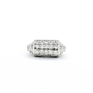 Ring Pave Set Dome 0.65ctw Round Diamonds 850pt 8mm sz5 8.72g 125030081