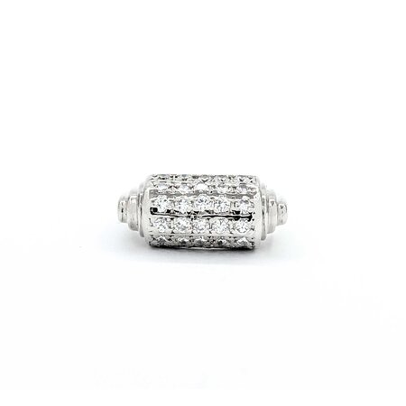 Ring Pave Set Dome 0.65ctw Round Diamonds 850pt 8mm sz5 8.72g 125030081