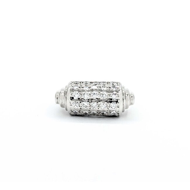 Ring Pave Set Dome 0.65ctw Round Diamonds 850pt 8mm sz5 8.72g 125030081