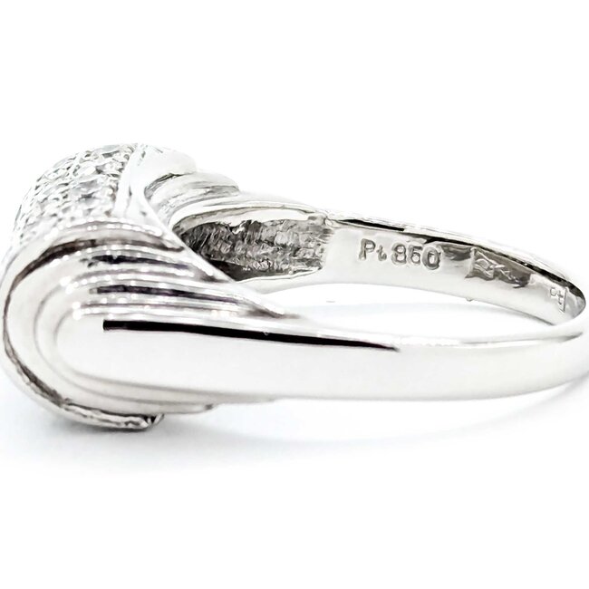 Ring Pave Set Dome 0.65ctw Round Diamonds 850pt 8mm sz5 8.72g 125030081