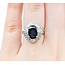 Ring Cocktail 0.67ctw Round & Baguette Diamonds 2.75ct Sapphire 900pt 17.5x14.5mm sz5.5 9.36g 125030058