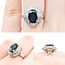Ring Cocktail 0.67ctw Round & Baguette Diamonds 2.75ct Sapphire 900pt 17.5x14.5mm sz5.5 9.36g 125030058