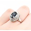 Ring Cocktail 0.67ctw Round & Baguette Diamonds 2.75ct Sapphire 900pt 17.5x14.5mm sz5.5 9.36g 125030058