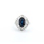 Ring Cocktail 0.67ctw Round & Baguette Diamonds 2.75ct Sapphire 900pt 17.5x14.5mm sz5.5 9.36g 125030058