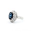 Ring Cocktail 0.67ctw Round & Baguette Diamonds 2.75ct Sapphire 900pt 17.5x14.5mm sz5.5 9.36g 125030058