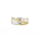  Ring V Shape .14ctw Round Diamonds 900pt 18ky 7.8mm sz9.75 6.03g 125030053