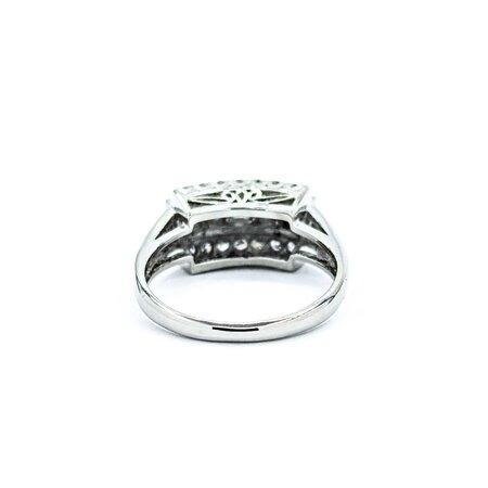 Ring 3-Row .66ctw Baguette & Round Diamonds 900pt 7.8mm sz6.25 5.87g 125030050