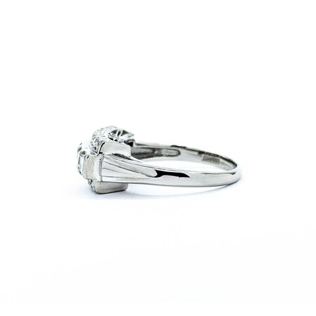 Ring 3-Row .66ctw Baguette & Round Diamonds 900pt 7.8mm sz6.25 5.87g 125030050