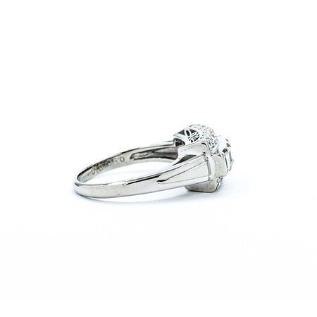 Ring 3-Row .66ctw Baguette & Round Diamonds 900pt 7.8mm sz6.25 5.87g 125030050