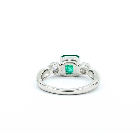Ring Half Bezel 0.20ctw Round Diamonds .83ct Emerald 900pt 6mm sz6.5 5.07g 125030094