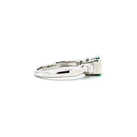 Ring Half Bezel 0.20ctw Round Diamonds .83ct Emerald 900pt 6mm sz6.5 5.07g 125030094