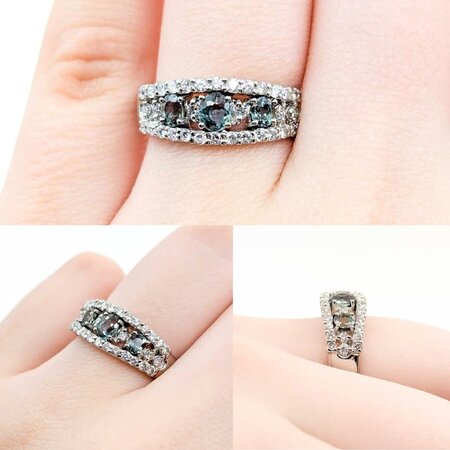Ring .44ctw Round Diamonds .67ct Alexandrite 900pt 7.5mm sz6 7.24g 125030048