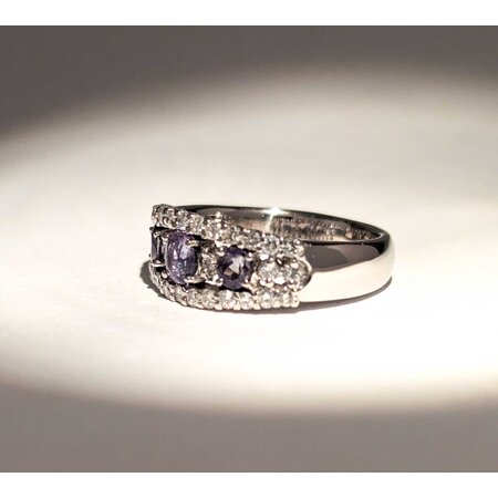 Ring .44ctw Round Diamonds .67ct Alexandrite 900pt 7.5mm sz6 7.24g 125030048