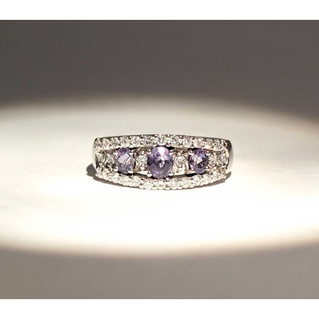 Ring .44ctw Round Diamonds .67ct Alexandrite 900pt 7.5mm sz6 7.24g 125030048