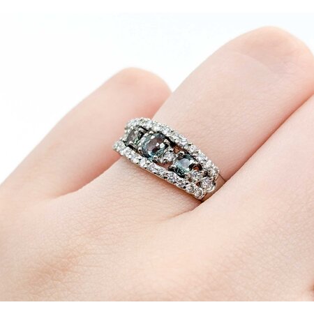 Ring .44ctw Round Diamonds .67ct Alexandrite 900pt 7.5mm sz6 7.24g 125030048