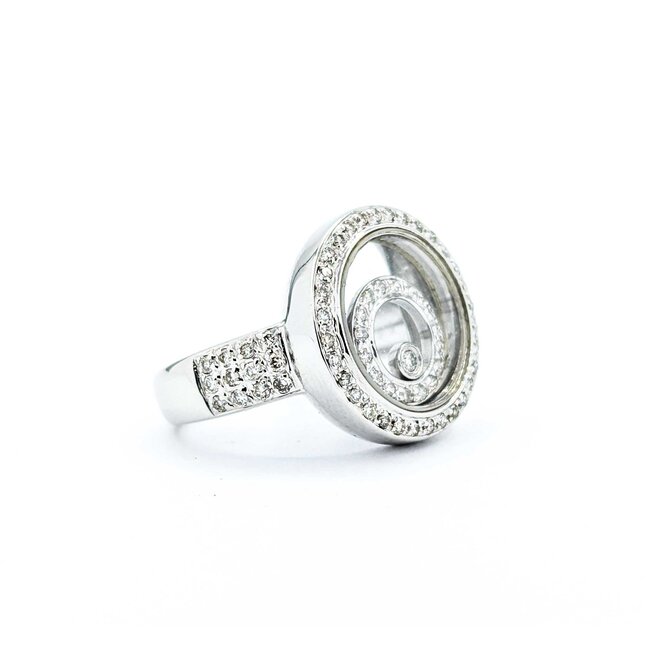 Ring Floating .62ctw Round Diamonds 18kw 17.5mm sz6.5 8.2g 125030049