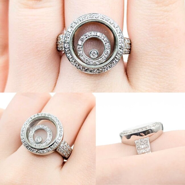 Ring Floating .62ctw Round Diamonds 18kw 17.5mm sz6.5 8.2g 125030049